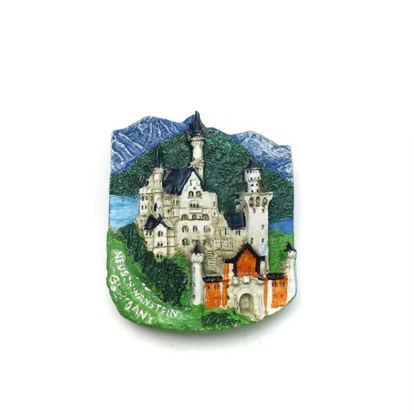 Resin-Made Neuschwanstein Castle Fridge Decoration With Magnet
