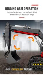 Mould King MK17033 The RC Red Mechanical Excavator  1828PCS - Image 3